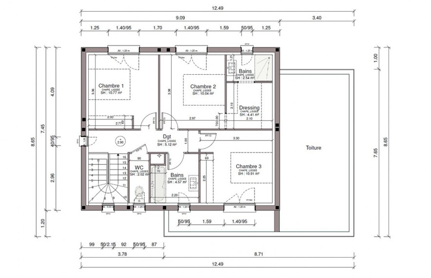 Villa 2 saint lys plan 1ET